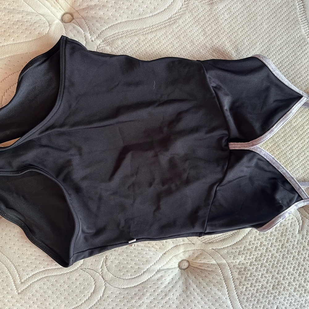 Yumiko Black and Gray Leotard